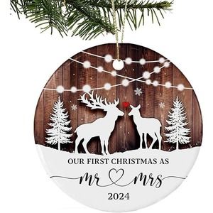 Our First Christmas Married Ornament 2024,Just Married Christmas Ornament